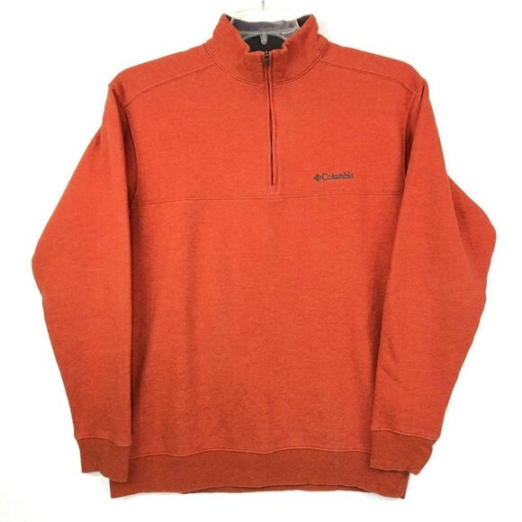 Columbia Other - Columbia Orange Quarter Zip Pullover Sweatshirt Size M
